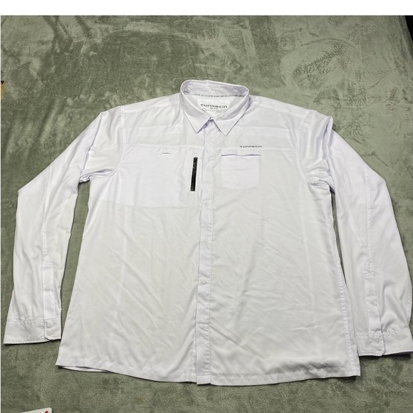 Tunaskin‎ Shirt Men's  3XL AHI ONE Fishing UPF 50+ Sun Protection Button Down - Picture 1 of 13